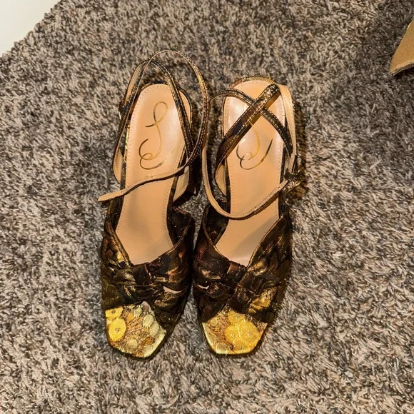 Sam Edelman Kirsten Floral Printed Chunky Heels size 6 - Picture 2 of 5